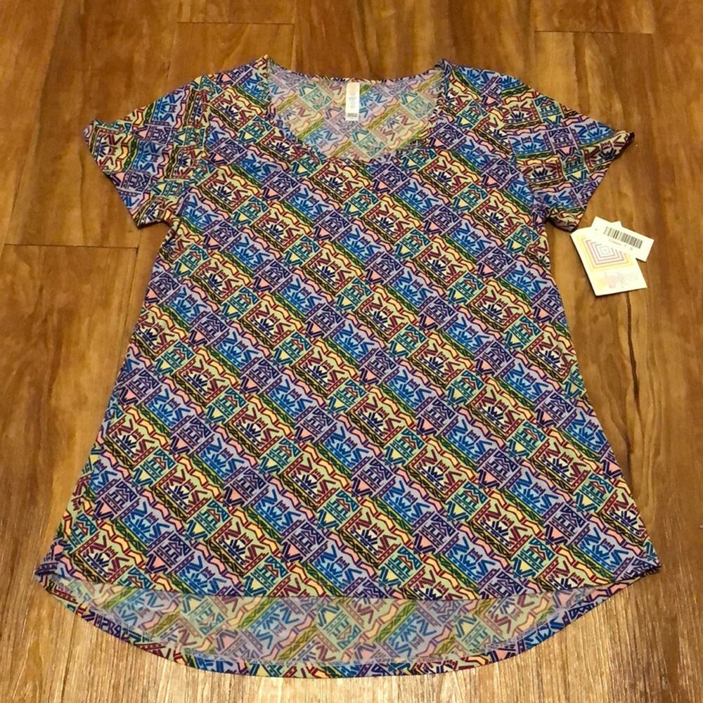 LuLaRoe Classic T Multicolored Top Size Small